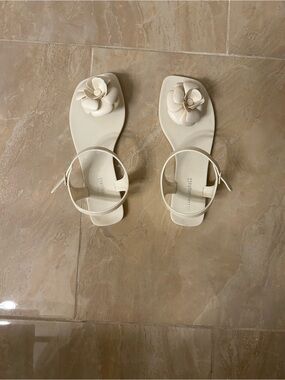Jeffrey Campbell Cream Floral Strap Sandals